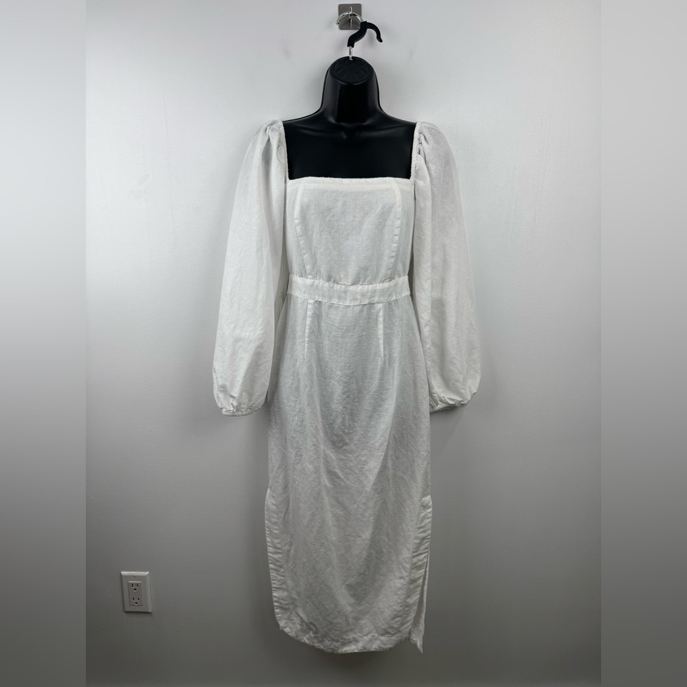 Rhode Women‎ White Linen Midi Dress Size Small